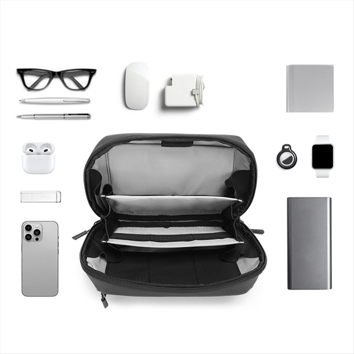 Tech Accessories Storage - ☶❈＊♥AC1578-Waterproof Tech Pouch Multi-Layer Organizer Case
