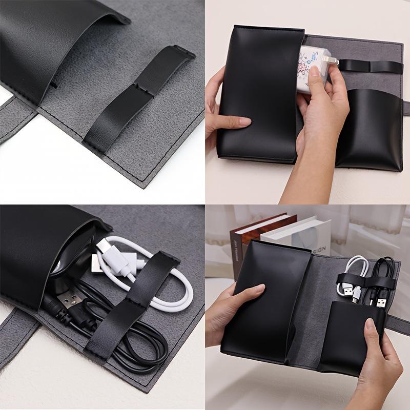 1PC PU Leather Multi-Compartme - Tech Accessories Storage review and price