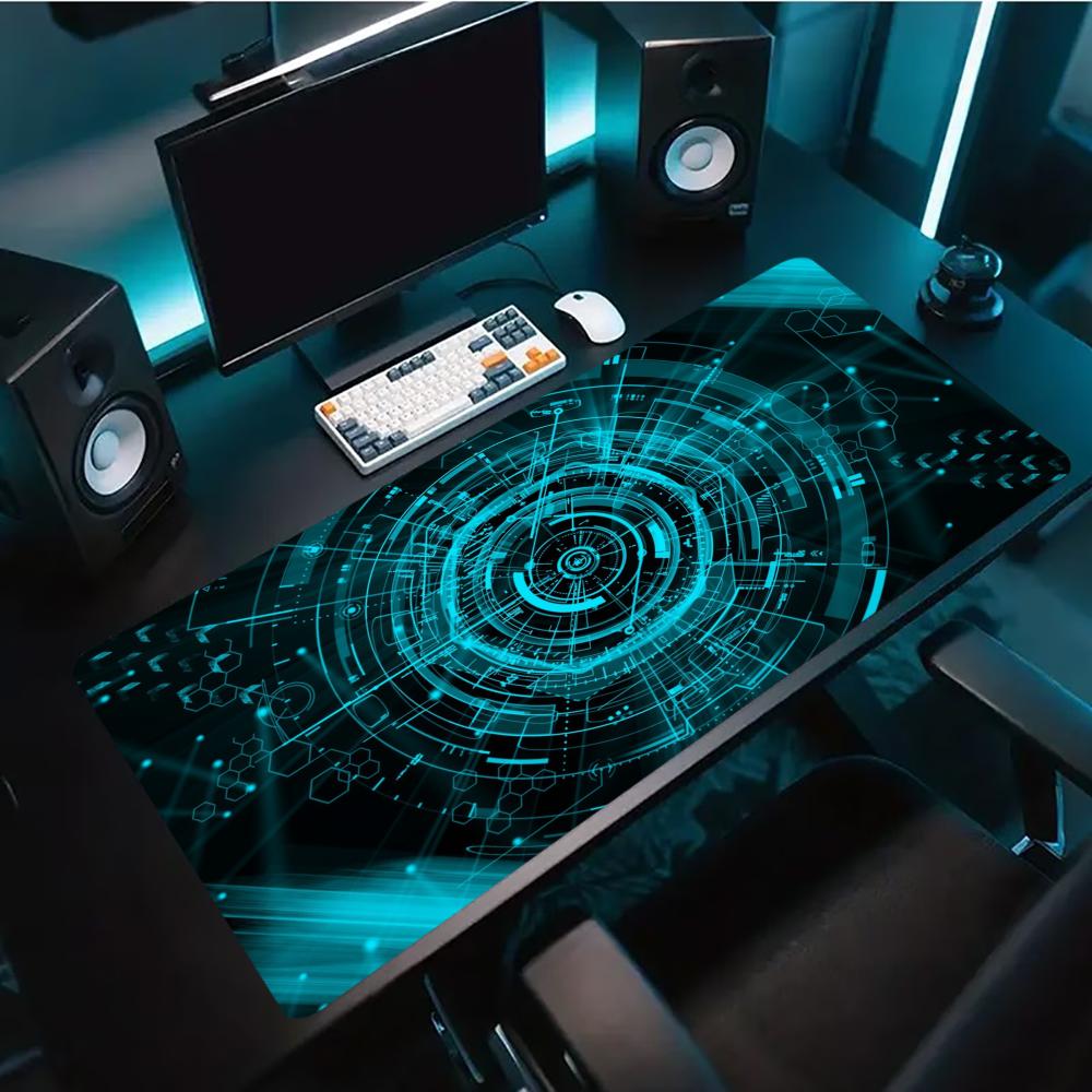 Blue Tech Circuit Cyber Patter - Tech Accessories For Home Office review and price